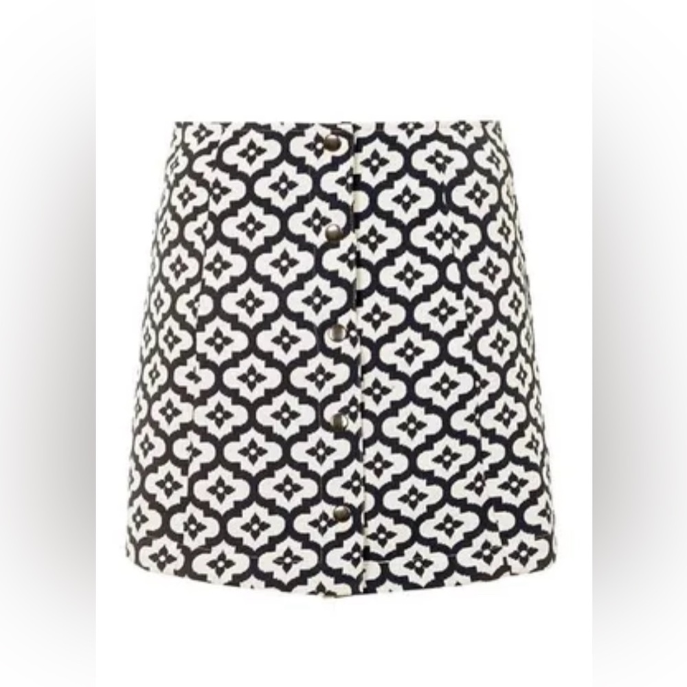 Topshop Button Up Mini Skirt Size 2